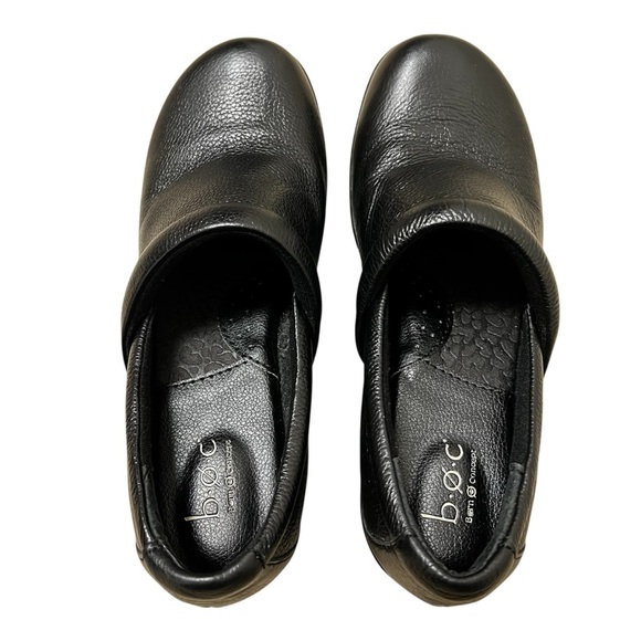 BOC Born Of Concept 8 Black Leather Slip On Comfort Chunky Platform Clog Shoes - Picture 6 of 7